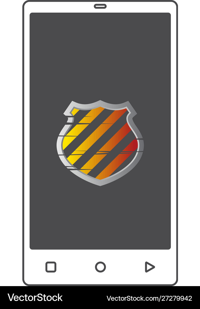 Mobile hand phone theme shield anti virus guard Vector Image