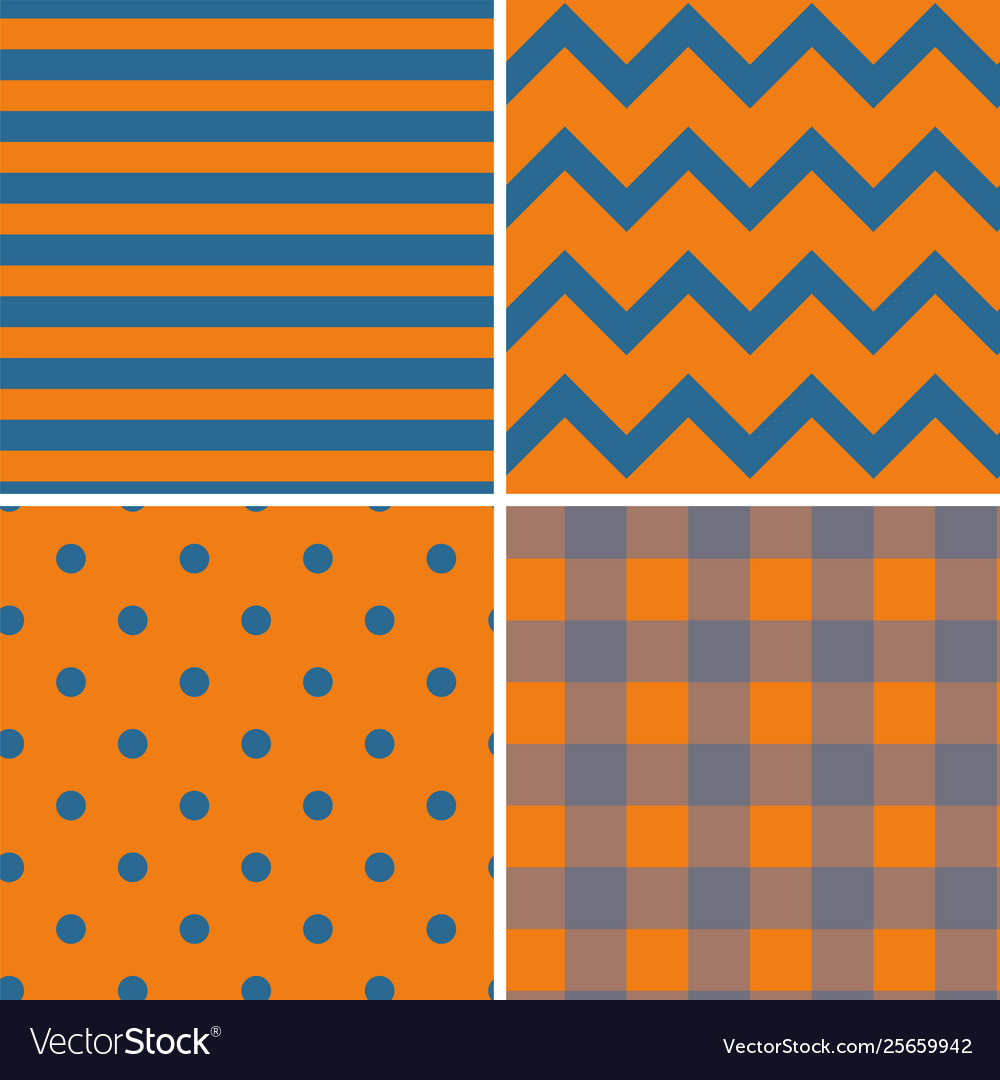 Pattern collection seamless retro background vector image Pattern collection seamless retro background