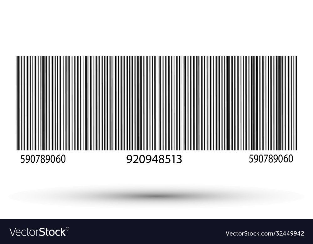 Realistic bar code icon a modern simple flat