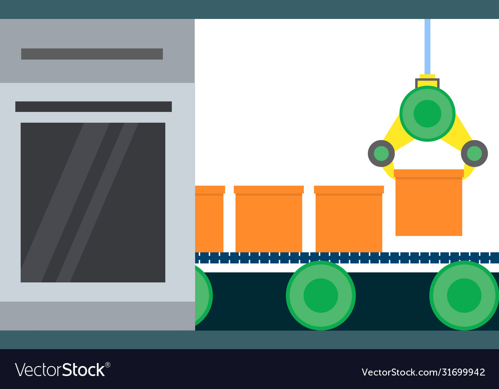 Robots are working in factory