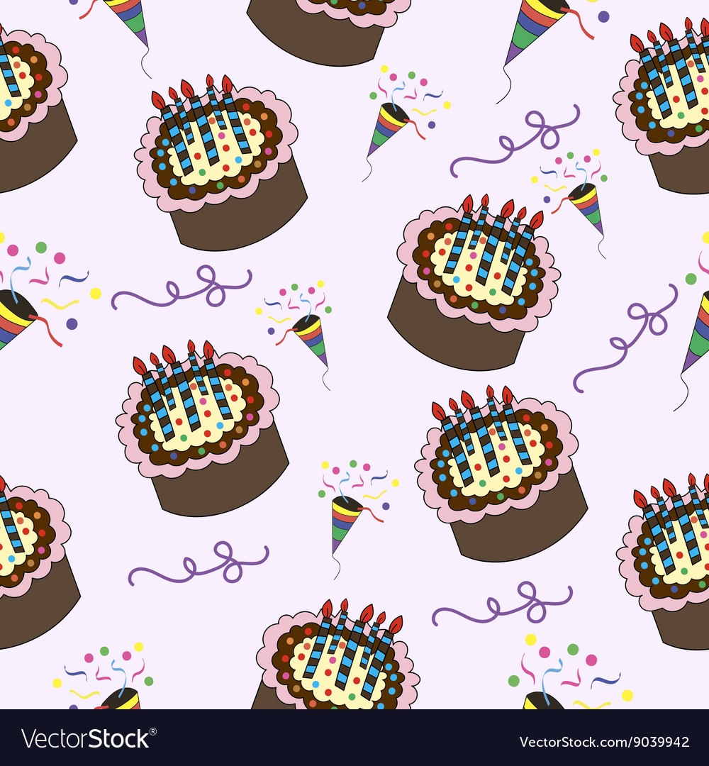 Seamless pattern with cake celebration dessert