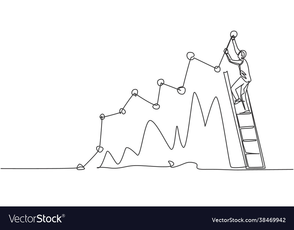 Single continuous line drawing young business vector image Single continuous line drawing young business