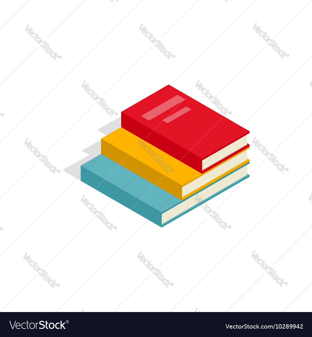 Stack of books icon isometric 3d style Royalty Free Vector