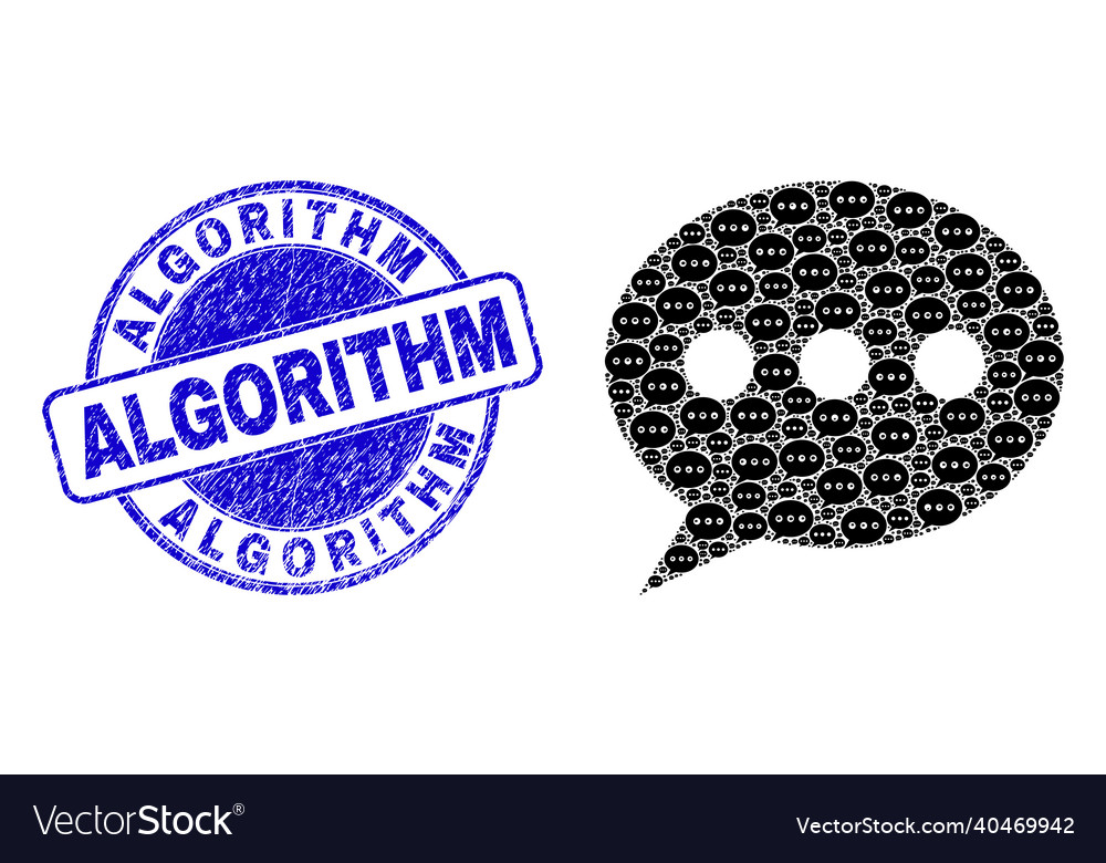 Textured algorithm badge and forum message fractal Vector Image Textured algorithm badge and forum message fractal