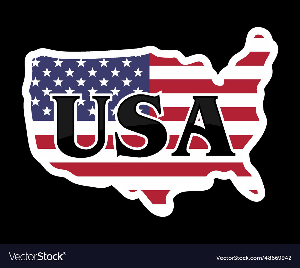 United states of america with black background Vector Image