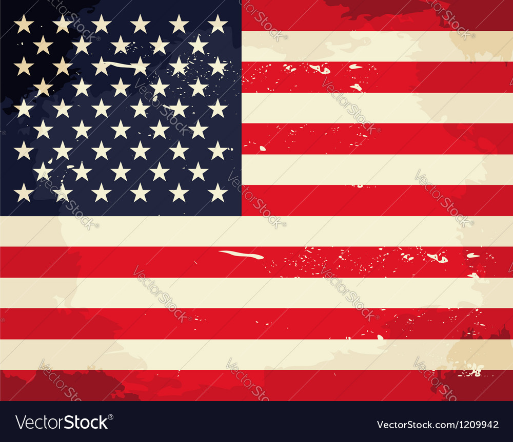 Vintage American Flag Royalty Free Vector Image