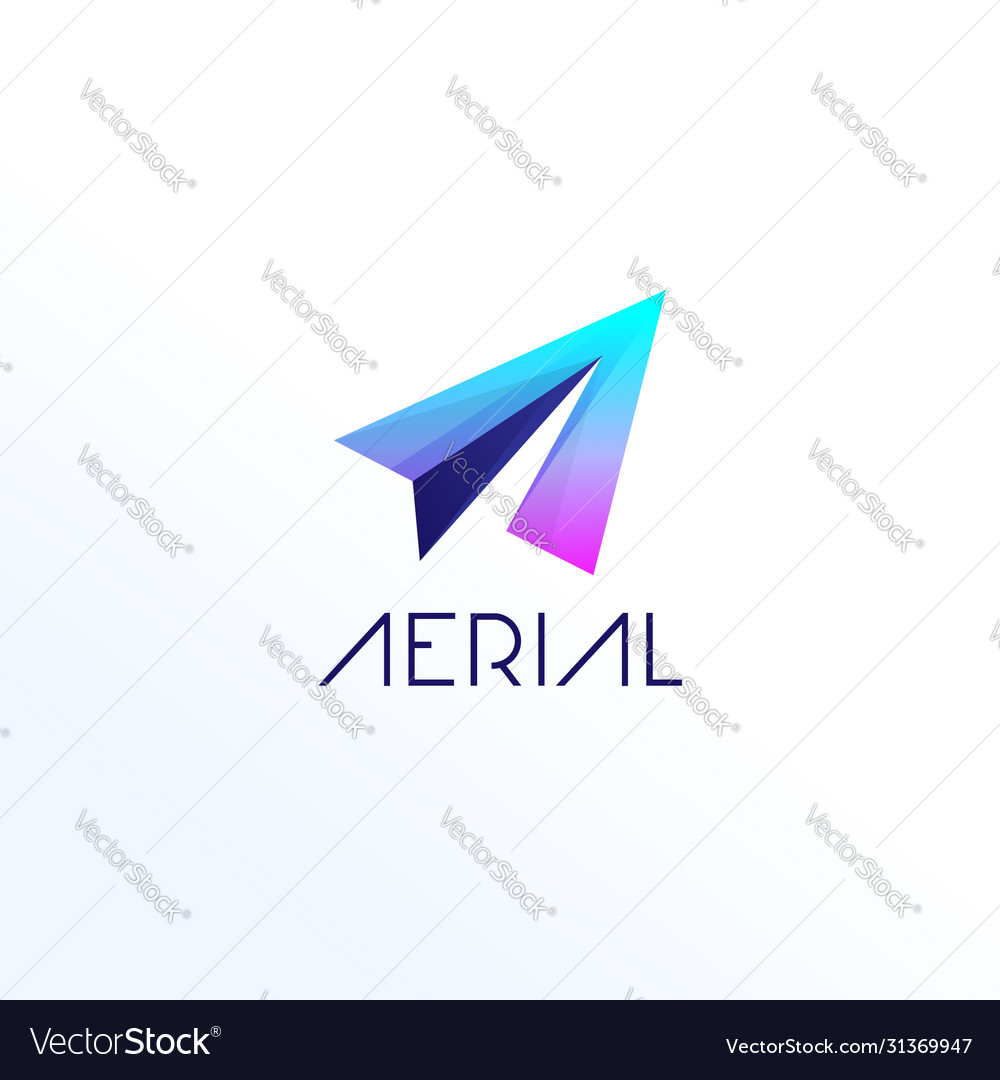 Abstract letter shape a paper plane logo template