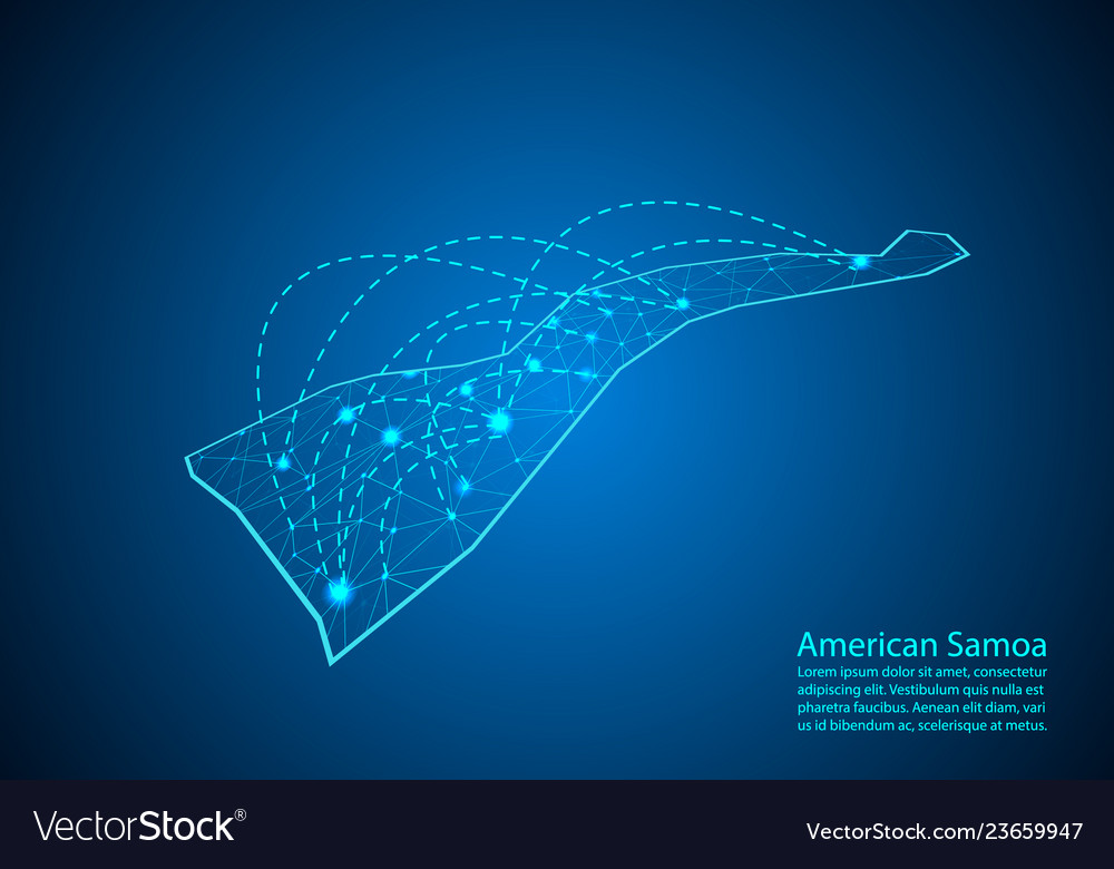 American samoa map with nodes linked by lines vector image American samoa map with nodes linked by lines
