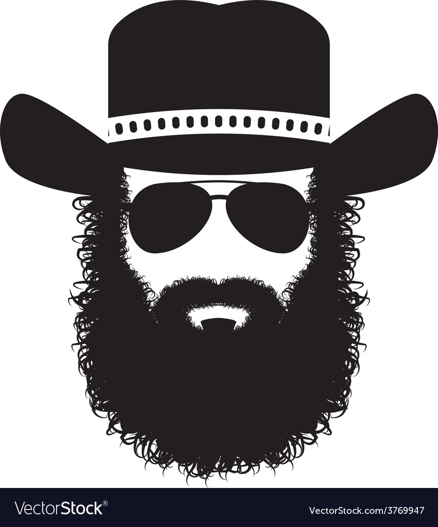 bearded man silhouette royalty free vector image