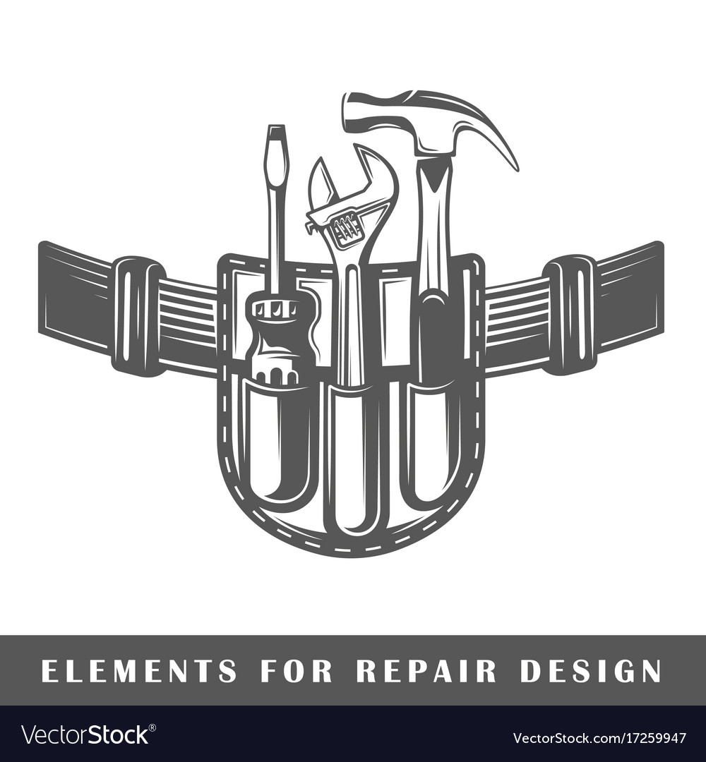 Belt with tools Royalty Free Vector Image VectorStock