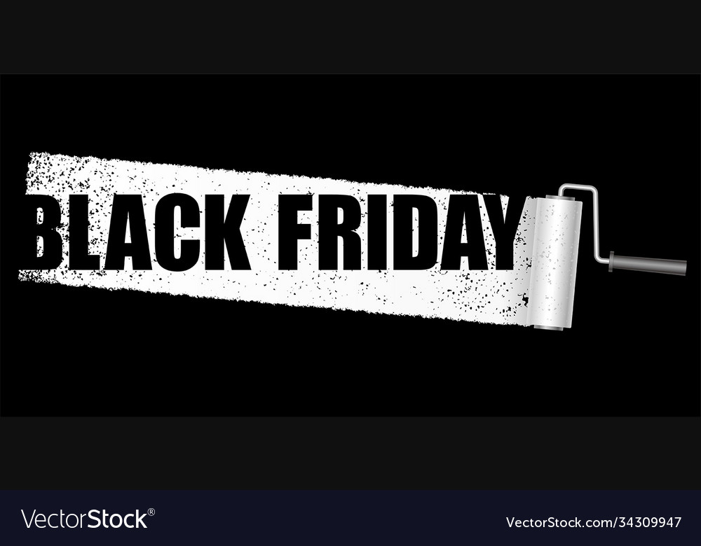 Black friday banner with a white paint background vector image Black friday banner with a white paint background