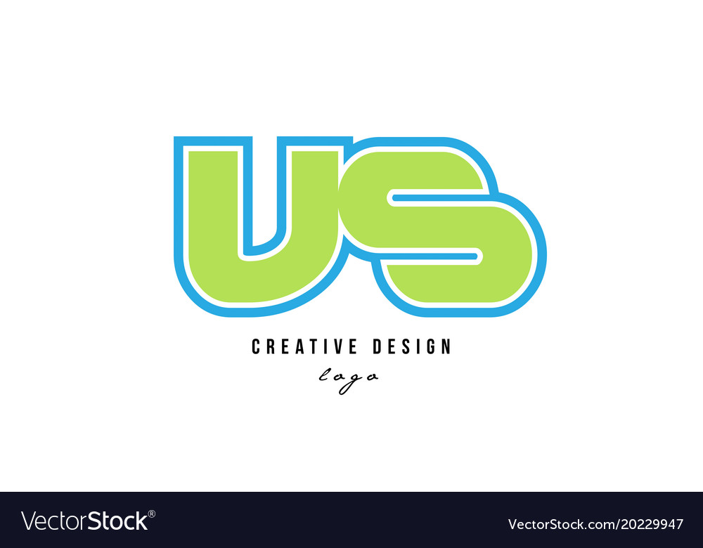 Blue green alphabet letter vs v s logo icon design