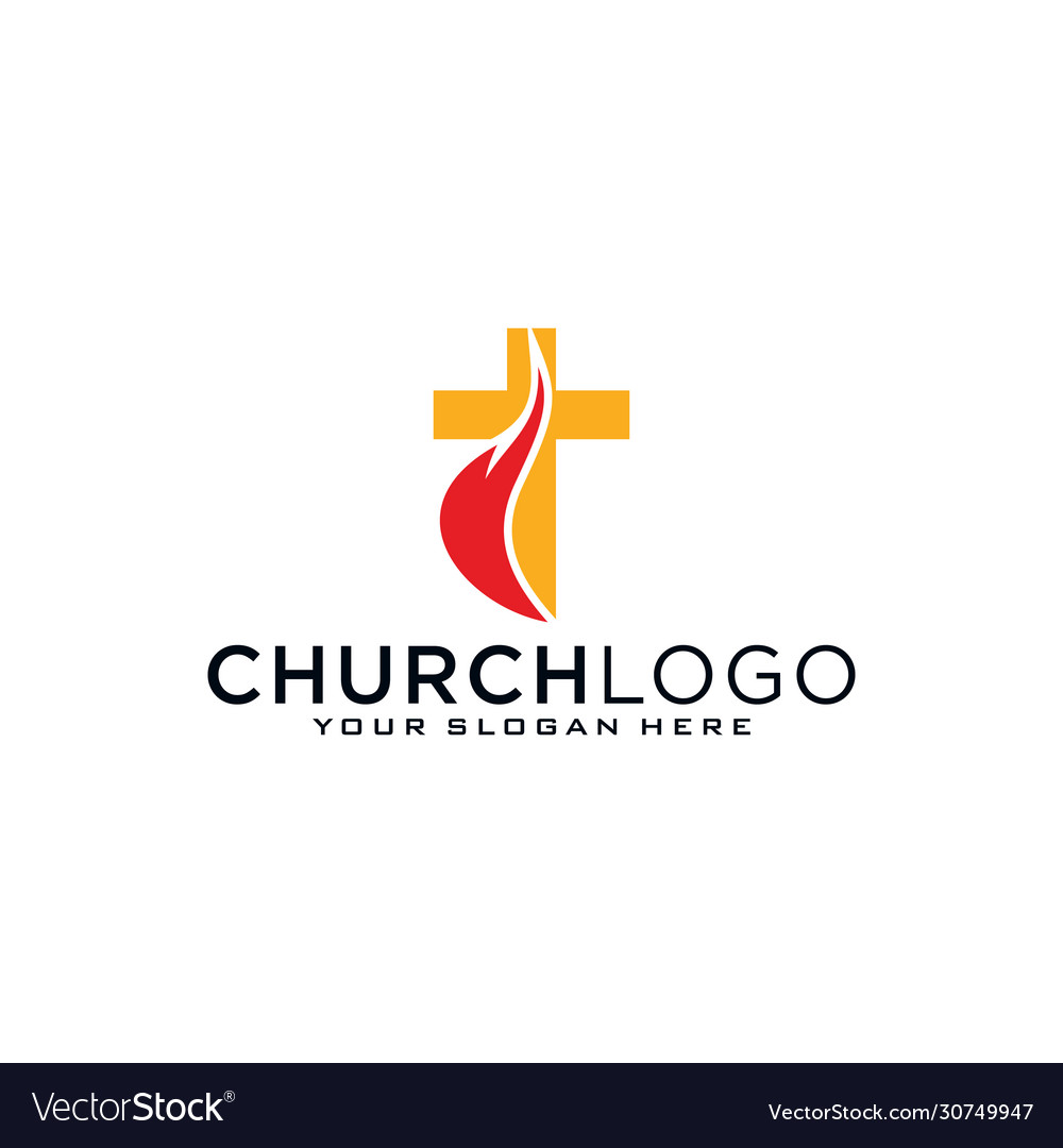 Church logo christian symbols cross jesus Vector Image