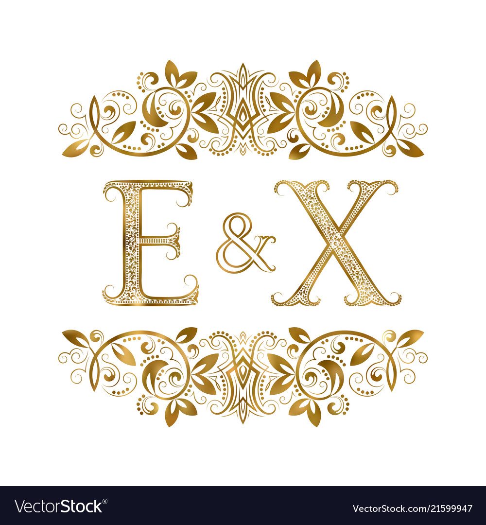 E and x vintage initials logo symbol Royalty Free Vector