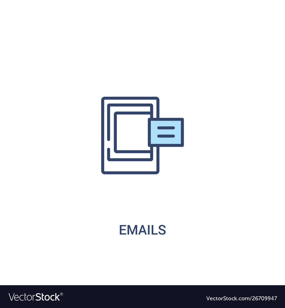 Emails concept 2 colored icon simple line element vector image Emails concept 2 colored icon simple line element