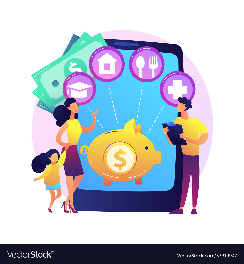 Family budget planning abstract concept Royalty Free Vector