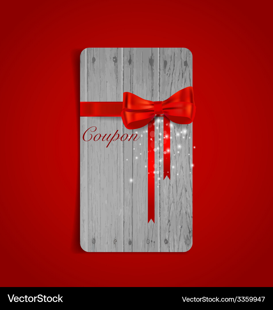 Gift coupons with bows and ribbons Royalty Free Vector Image