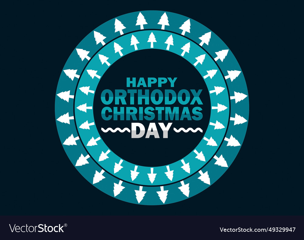 Happy orthodox christmas day Royalty Free Vector Image