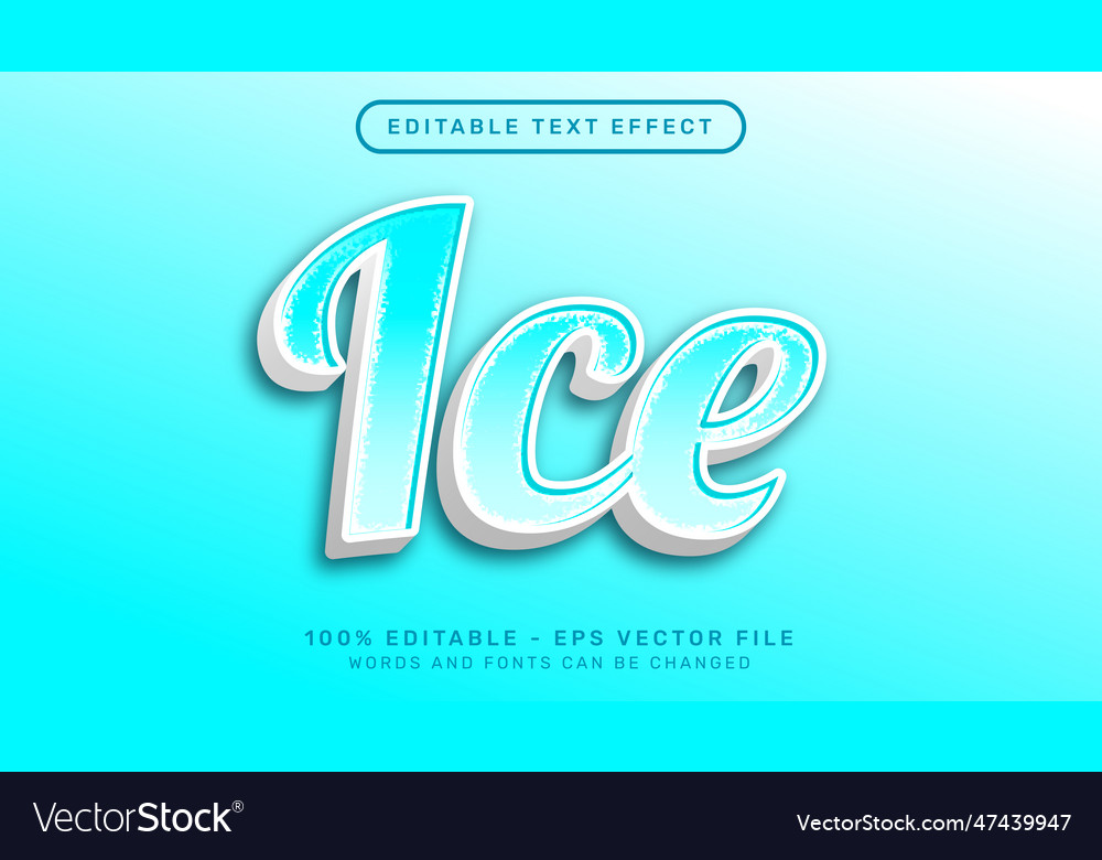 Ice 3d editable text effect template