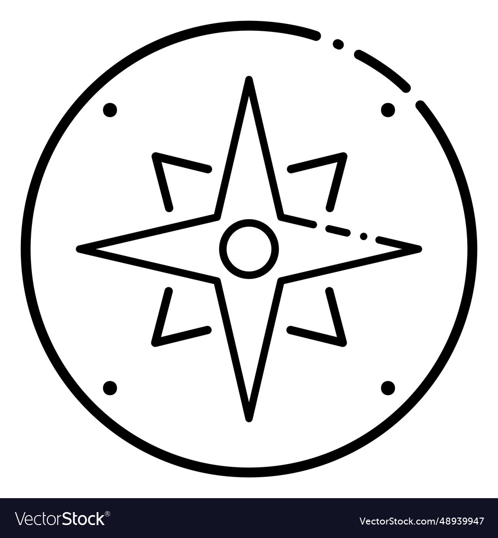 Navigation compass direction stroke Vector Image Navigation compass direction stroke