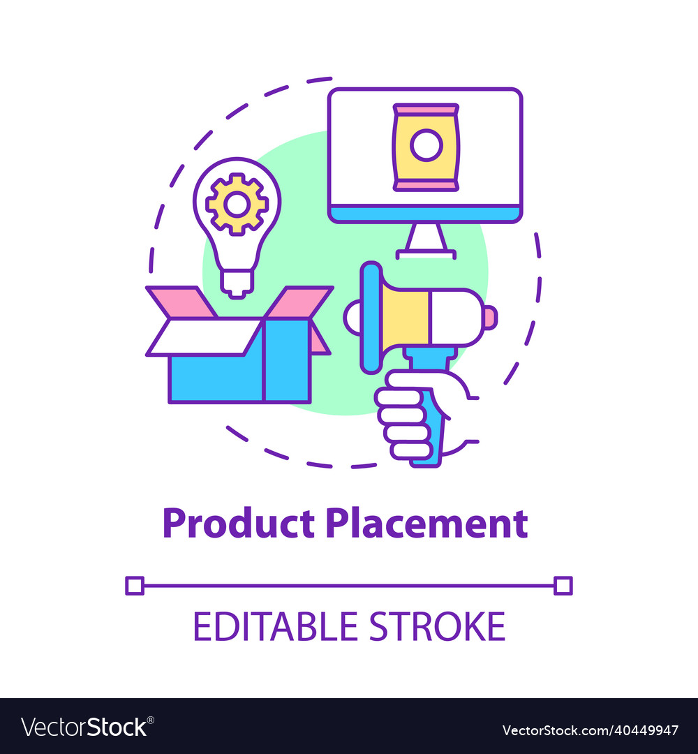 Product placement concept icon Royalty Free Vector Image