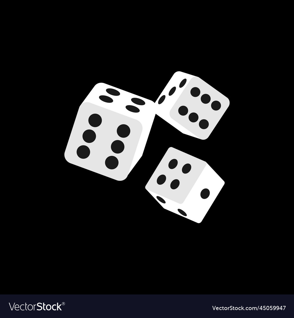 Realistic white dice isolated 3d objects