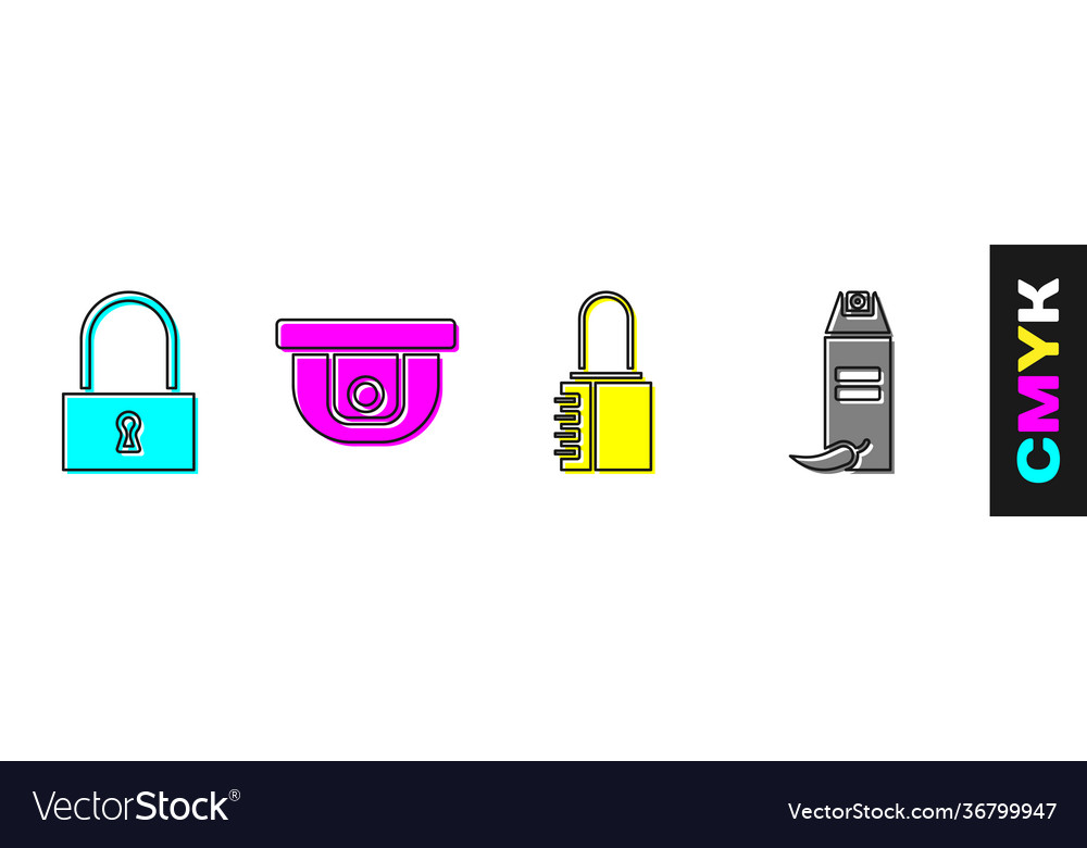 Set lock motion sensor safe combination vector image Set lock motion sensor safe combination