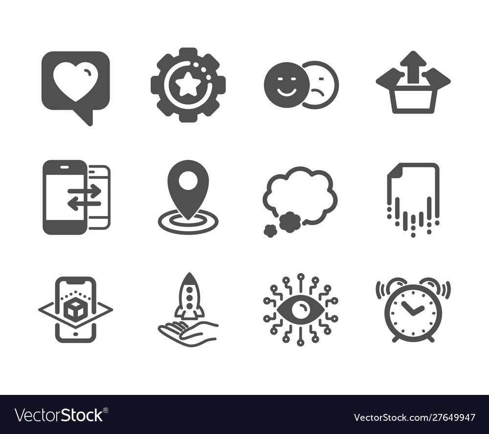 Set technology icons such as send box Vector Image Set technology icons such as send box