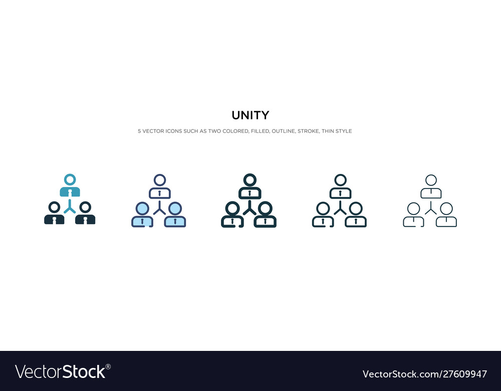 Unity icon in different style two colored Vector Image Unity icon in different style two colored