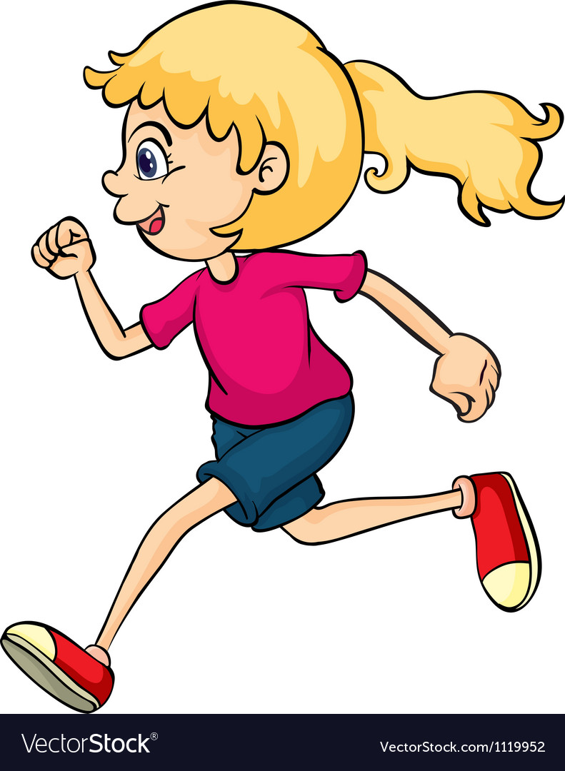 Running girl Royalty Free Vector Image - VectorStock