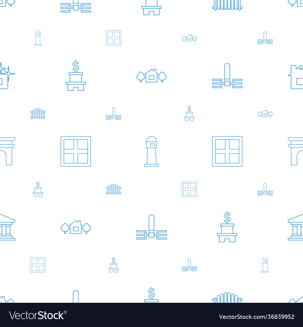 Architecture icons pattern seamless white