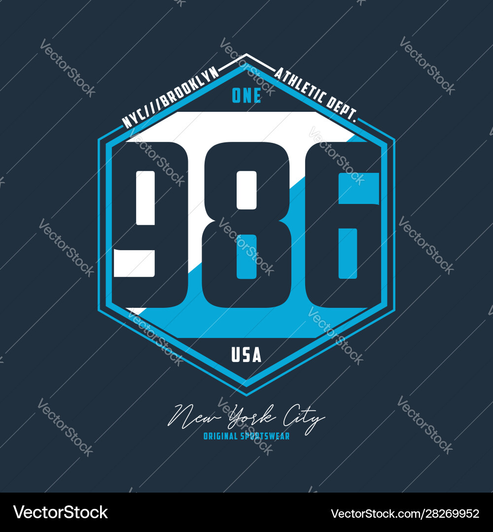 Athletic number tshirt design Royalty Free Vector Image