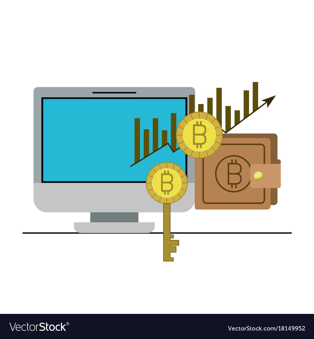 Bitcoin Statistiken Bars wachsende Währung und Schlüssel