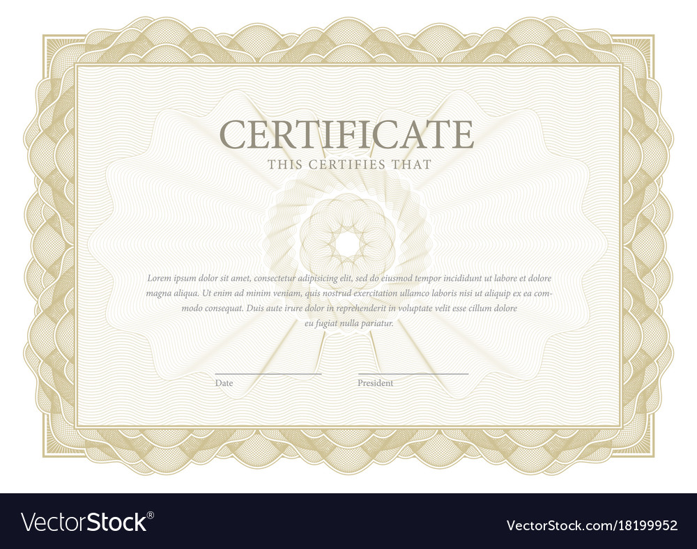 Certificate template diploma currency border