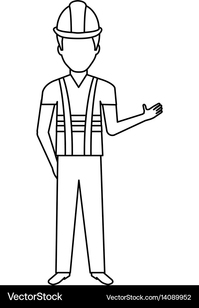 Construction worker avatar character Royalty Free Vector