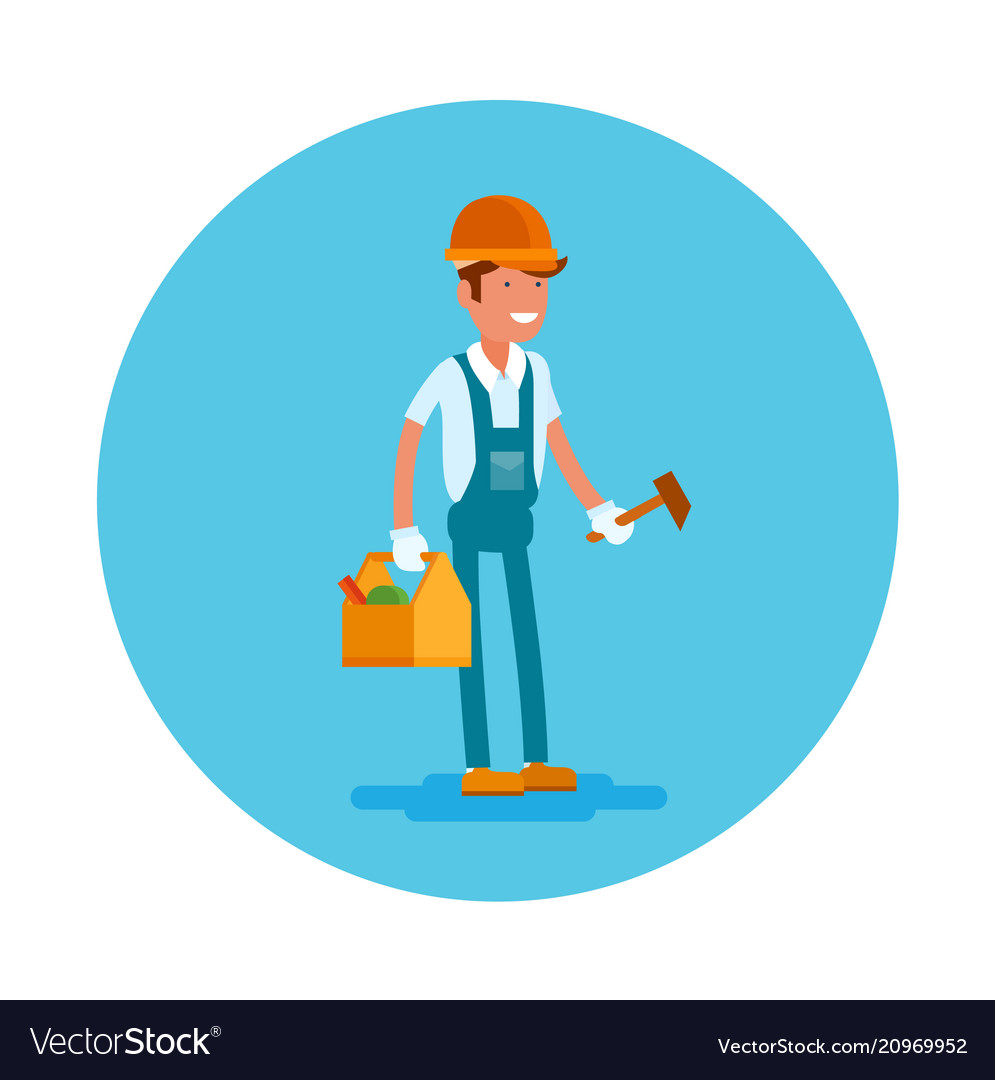 Flat icon a carpenter