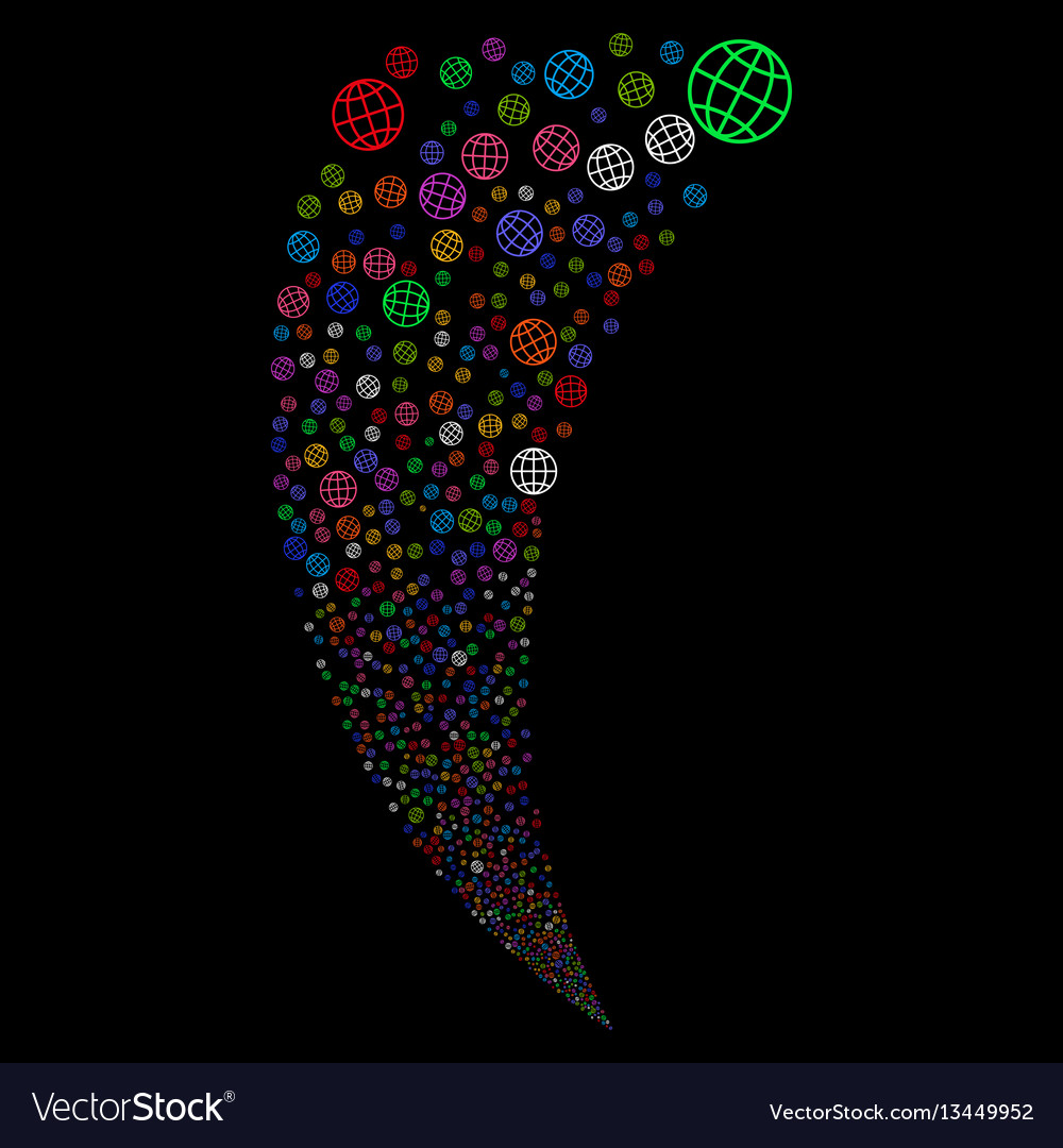 Globe random stream vector image Globe random stream