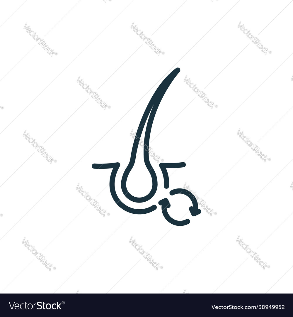 Hair replacement concept line icon follicle