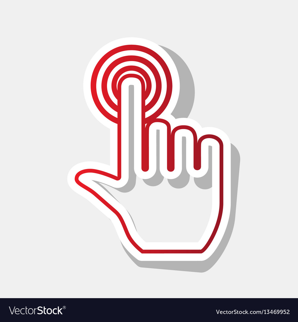 Hand click on button new year reddish