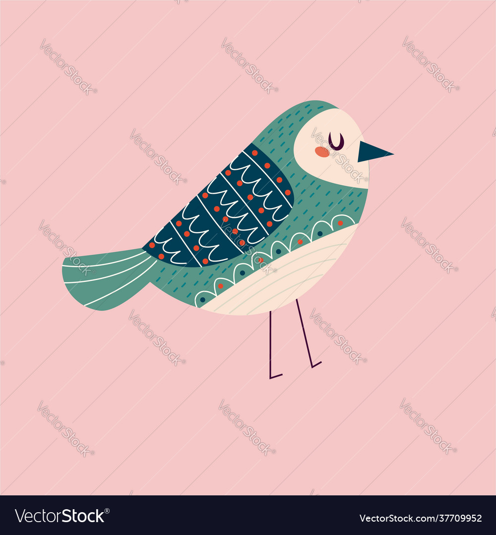 Hand draw cute bird cartoon