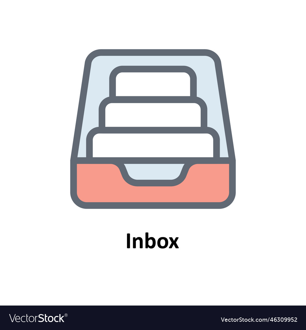 Inbox fill outline icons simple stock ill