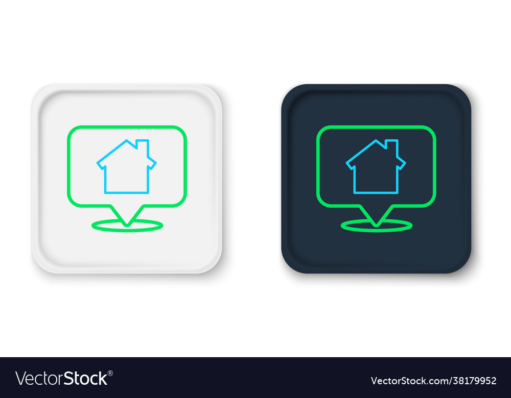 Line map pointer with house icon isolated on white vector image Line map pointer with house icon isolated on white