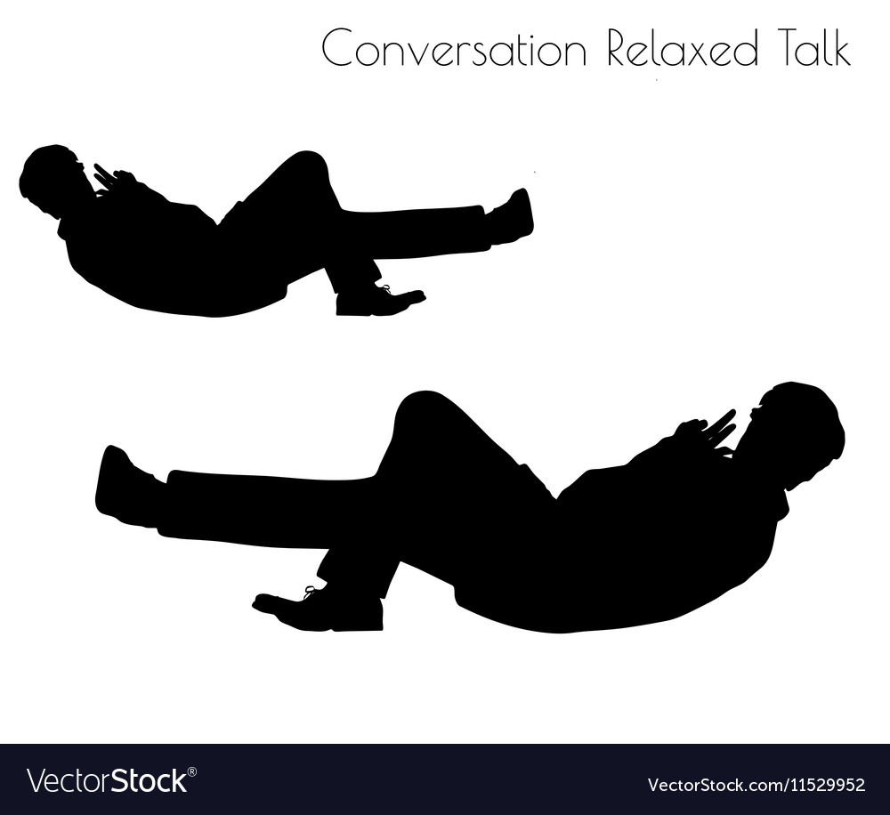 Man in conversation relaxed talk pose