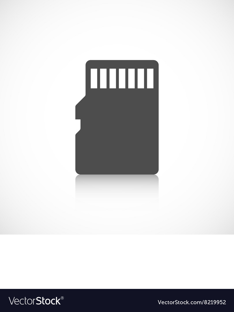 Micro sd card icon flat Royalty Free Vector Image