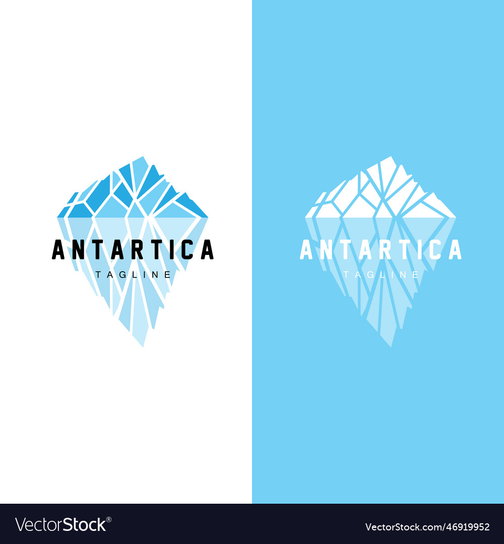 Mountain logo antarctic iceberg logo design Vector Image