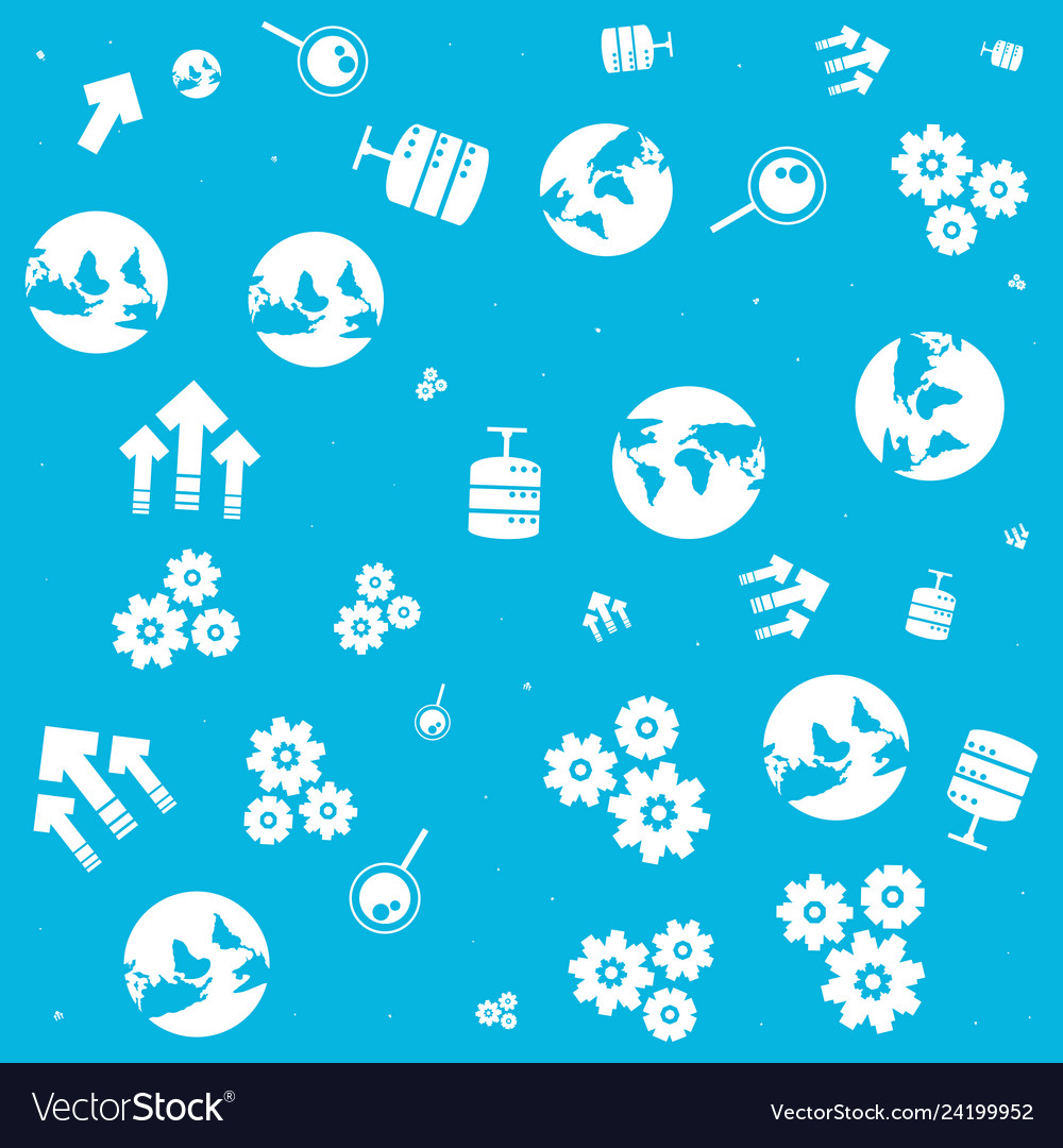Pattern of world planet with data center and icons