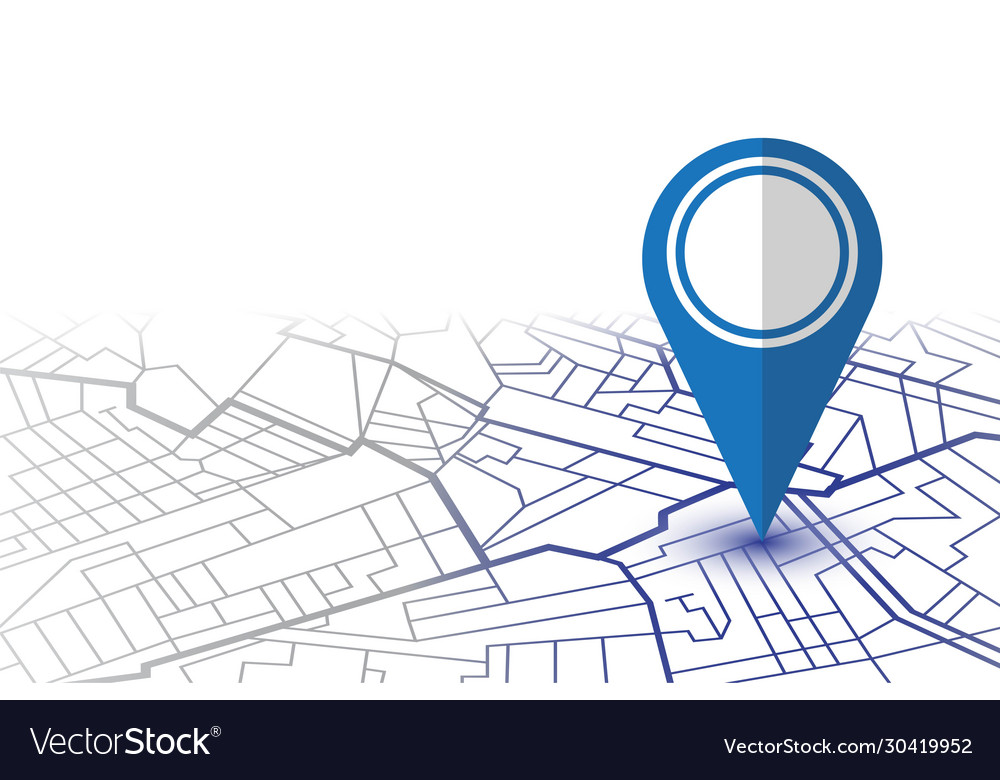 Pin in showing location on gps navigator map vector image Pin in showing location on gps navigator map