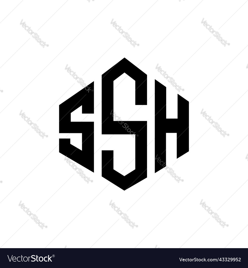Ssh letter logo design with polygon shape