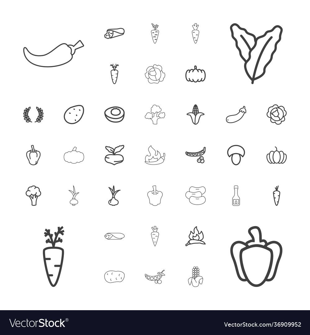 Vegetable icons Royalty Free Vector Image - VectorStock