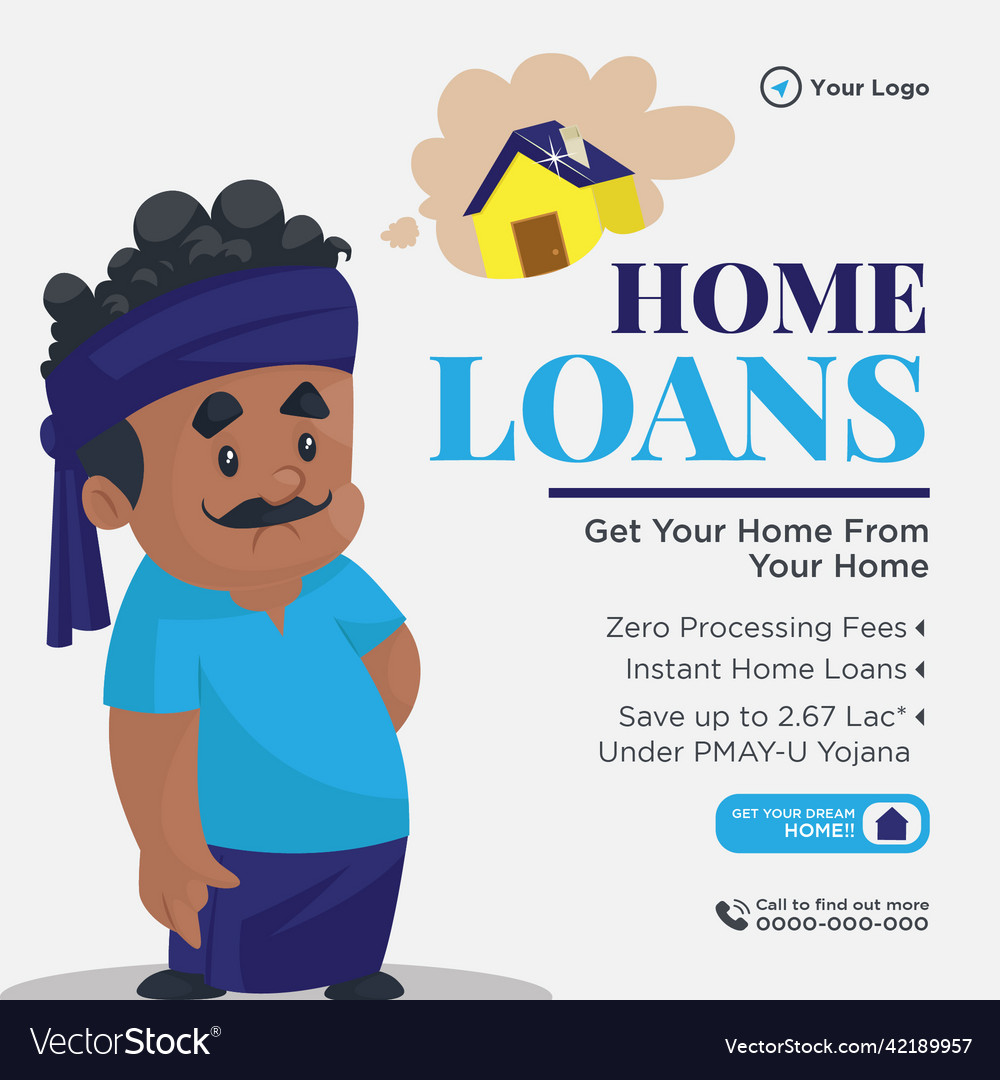 Banner design of home loans Royalty Free Vector Image